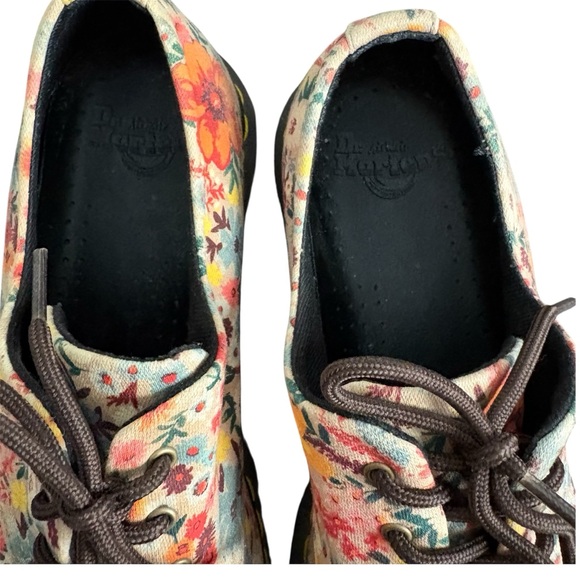 Dr Doc Martens 1461 Wanderlust Canvas 3 Shoe US 10 Taupe Floral Oxford Women - Picture 3 of 8